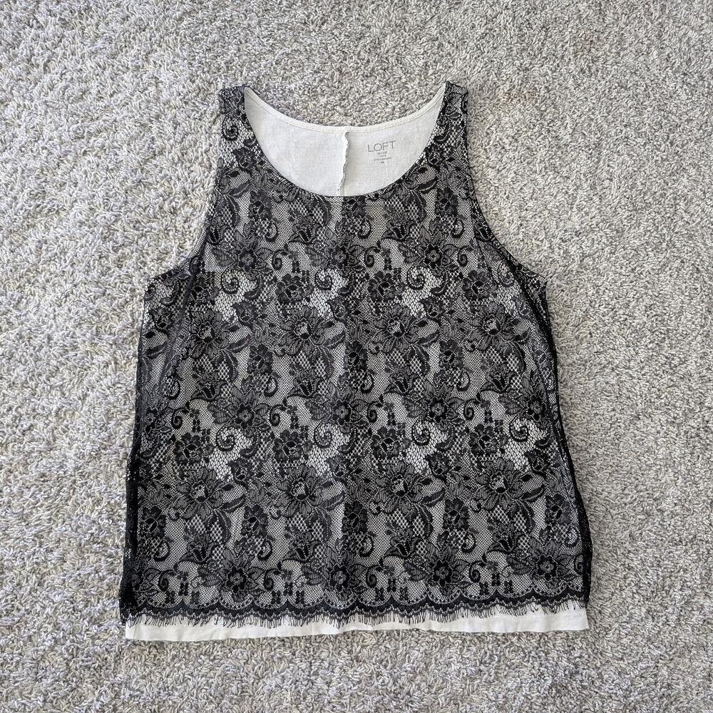 LOFT sleeveless lace shirt Women's top - Picture 1 of 3